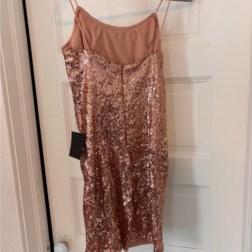 Lulu's Rose Gold Sequin Dress - Picture 6 of 6